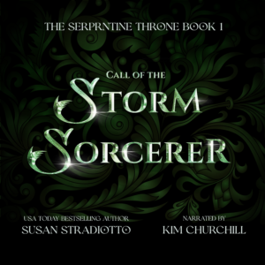 A murdered empress. A missing emperor. Audio book title image with narrator's name